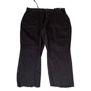 Judy Blue Black Denim Jogger Pants Raw Hem Size 22W